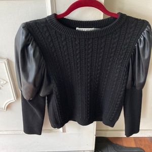 Alice & Olivia - Black Cable Knit Sweater. Made in China Size MM